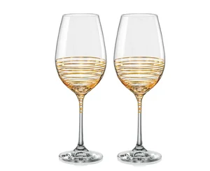BOHEMIA Набор бокалов для вина «Золотая спираль» 350мл 40729/M8441/350-2