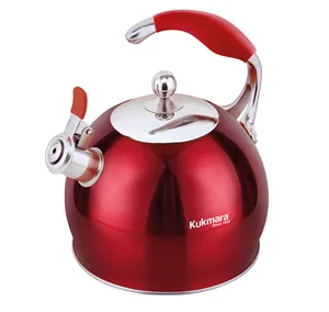 Kukmara Чайник из нержавеющей стали, со свистком, 3л, RED Ч-01