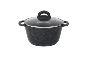KUKMARA Кастрюля 3,5л со стеклянной крышкой, АП линия Granit (black) кгч35а