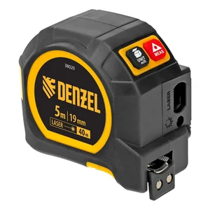 Denzel Лазерный дальномер с рулеткой LT-40, 5м x 19 мм, дальномер 40м, автомат. фиксация 38020
