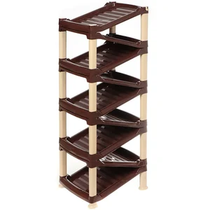 DD STYLE Полка для обуви СТИЛЬ ЗИГЗАГ 9 полок 0807 коричнево-бежевый