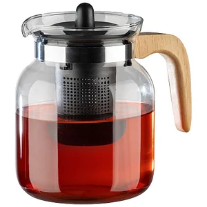 MALLONY Чайник заварочный, La Caffetteria, объём: 1500 мл, с деревянной ручкой/фильтр из полипропилена. 910134-SK