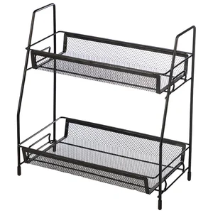 Mallony Этажерка настольная двухуровневая L’ordine Nero, 31,5*17*33 см. 107588-SK