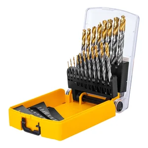 Denzel Набор сверл по металлу, 1-10 мм, Р6М5-TiN, Golden Tip, 19 шт 723003