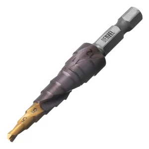 Denzel Сверло ступенчатое 4-5-6-7-8-9-10-11-12 мм, Р6М5К5, 6-гр. хвостовик 723612