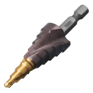 Denzel Сверло ступенчатое 4-6-8-10-12-14-16-18-20 мм, Р6М5К5, 6-гр. хвостовик 723613