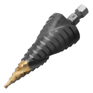 Denzel Сверло ступенчатое, 4-6-8-10-12-14-16-18-20-22-24-26-28-30-32 мм, Р6М5, 6-гр. хвостовик 723606