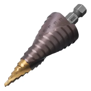 Denzel Сверло ступенчатое, 4-6-8-10-12-14-16-18-20-22-24-26-28-30-32 мм, Р6М5К5, 6-гр. хвостовик 723616