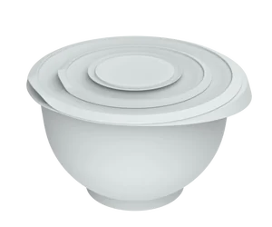 Альт-пласт Набор мисок для взбивания с крышкой и мерным стаканом № 1 КУЛИНАР СЕРЫЙ (0,7л+2,1л+ 5,3л) АП 1060