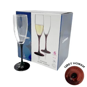 LUMINARC Набор бокалов для шампанского Domino Дарк Пепл 170 мл (6шт) O0575