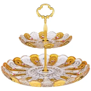 lefard Фруктовница 2-х Ярусная Gold Glass Диаметр=17/30 См. Высота=28,5 См. 195-161