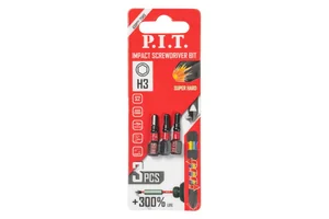 P.I.T. Бита ударная магнитная PH3x25 мм, IMPACT, торсионная зона, 3 шт. (ASDR01-25PH3)