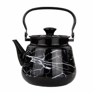 КМК Эмалированный чайник 3,5 л. 43515-133/6 Черный мрамор