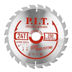 P.I.T. Диск пильный по дереву 250x32/30x2,6 мм 24T, тип зуба ATB (ACTW10-250T24)