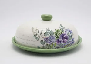 КОРАЛЛ Блюдо для блинов с крышкой Букет сирени d23см. HC604R-F65