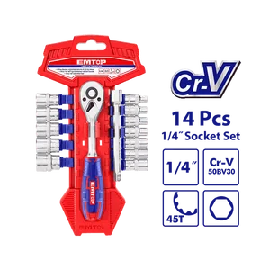 Emtop Набор головок 1/4 с трещоткой 14шт ESKT14141