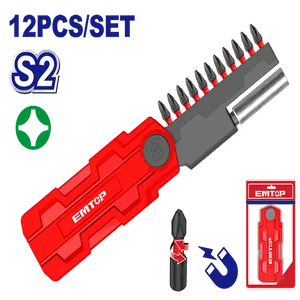 Emtop Набор ударных бит с держателем 12шт EMSV3K02