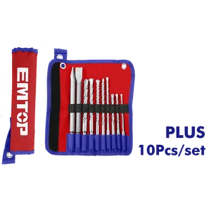 Emtop Набор буров и зубил 10шт EHDR12101