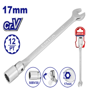 Emtop Комбинированный ключ с шарнирной торцевой головкой EMTH1E17