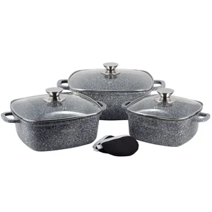 Kamille Набор квадратных кастрюль Ofenbach NB 100509 кастрюли 2,3 л; 4,4 л; 6,5 л; прихватки 2 шт.