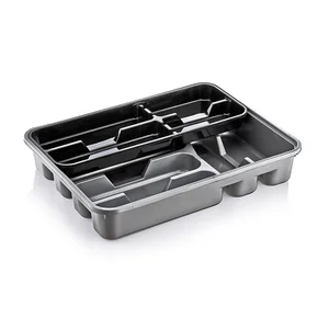 DD STYLE Лоток для столовых приборов на 10 секц. АНТРАЦИТ 14004