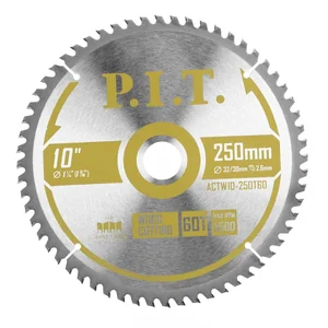 P.I.T. Диск пильный по дереву 250x32/30x2,6 мм 60T, тип зуба ATB (ACTW10-250T60)