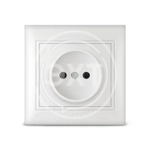 UNIVersal Розетка одноместная серия "Севиль" б/з, с/у, 16А, 220В, белая (еврослот)