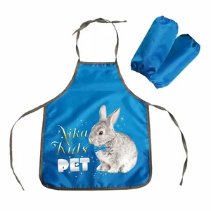 НИКА Фартук и нарукавники ФН2/В рисунок с кроликом, васильковый