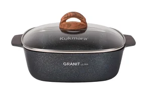 KUKMARA Кастрюля-жаровня 4л квадратная 260х260мм Granit ultra (blue) жкгг42а