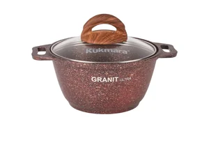 KUKMARA Кастрюля 1л со стекл. крышкой, АП линия Granit ultra (Red) кга12а