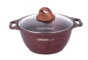 KUKMARA Кастрюля 2л со стекл. крышкой, АП линия Granit ultra (Red) кга22а