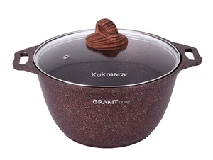 KUKMARA Кастрюля 3л со стекл. крышкой, АП линия Granit ultra (Red) кга32а