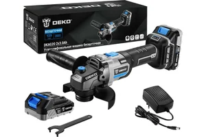 DEKO Углошлифовальная машина бесщеточная DKAG20, 20В, 2*3.0Ач