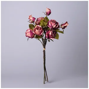 Lefard Букет Из Искусственных Роз Длина=53см,цвет Розово-оранжевый 535-375