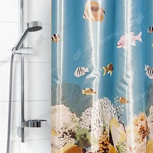 VILINA Занавес для ванной комнаты 180 x 180 см 6666 БИРЮЗА МОРСКОЕ ДНО 1039