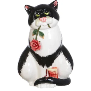 Lefard Фигурка КОШКА С ЦВЕТКОМ 15*7*10 см. 59-186