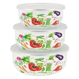 Appetite Набор мисок эмал 3пр Veggies пласт/кр BW01-V