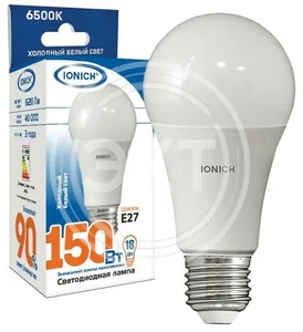 IONICH Лампа светодиодная ILED-A60-18Вт-1620Лм-230В-6500К-E27