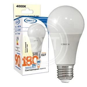 IONICH Лампа светодиодная ILED-A60-20Вт-1800Лм-230В-4000К-E27