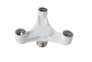 Переходник цокольный для ламп вертушка с Е27 на 3*Е27 белый