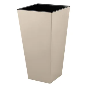 Delta Горшок для цветов InGreen London CUBE 250х250х470 мм, 19,4 л, c дренажной вставкой IG780310006 калифорнийский миндаль