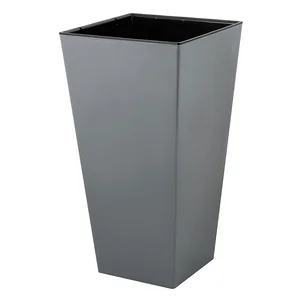 Delta Горшок для цветов InGreen London CUBE 250х250х470 мм, 19,4 л, c дренажной вставкой IG780310026 вулканический серый