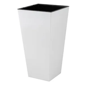 Delta Горшок для цветов InGreen London CUBE 250х250х470 мм, 19,4 л, c дренажной вставкой IG780310048 белоснежный жасмин