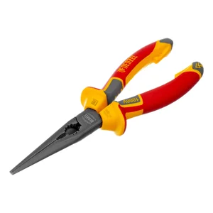 Denzel Длинногубцы прямые, диэлектрические рукоятки до 1000 В, трехкомпонентные рукоятки, 205мм 17305