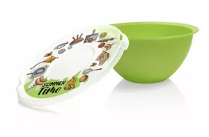 ПОЛИМЕРБЫТ Миска 4л Summer time с крышкой 35705