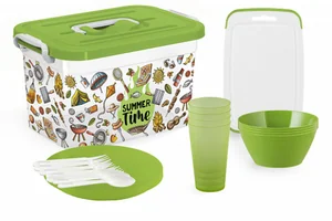 Полимербыт Набор для 4 персон 6,5л SUMMER TIME в контейнере 81918