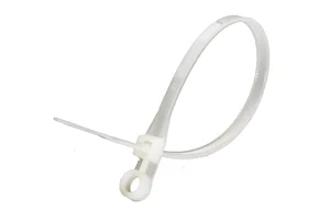 Стяжка кабельная с кольцом 3.6x110 белая (КХ-371)