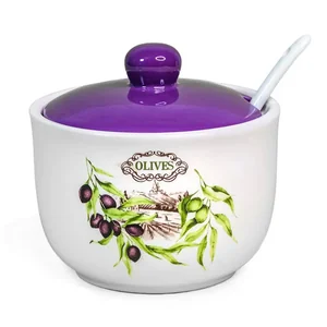 МФК-профит Сахарница ОЛИВКИ 520 мл с ложкой, MFK21039