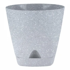 Delta Горшок для цветов InGreen AMSTERDAM 200 мм, 4 л с прикорневым поливом IG630110025 светлый камень