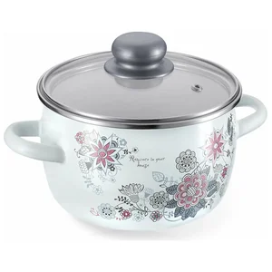 Mallony Кастрюля сферическая 4л, белоснежная, Весенний романс 107797-SK